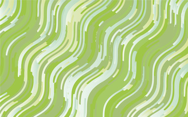 Green geometric background with wavy lines. Abstract pattern. Vector illustration 