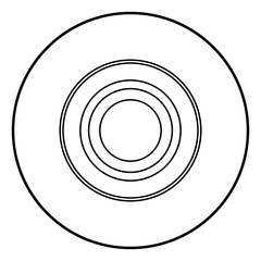 Radio signal symbol connect icon black color in circle round