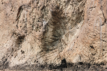 Rock texture. The texture of the rock rock located in the Kara-Dag natural reserve. Rocks of the Karadag.