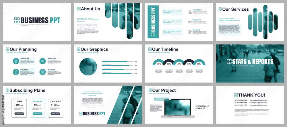 Poster Business presentation slides templates from infographic elements. Can be used for presentation template, flyer and leaflet, brochure, corporate report, marketing, advertising, annual report, banner.