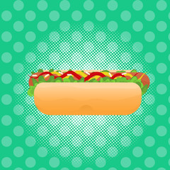Hot Dog street festival, fast food menu seamless pattern background cooking collection concept vector illustration