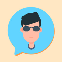 callcenter man support online operator, customer and technical service icon, chat concept, flat design vector illustration