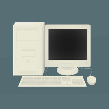 Old Personal Computer Illustration vector