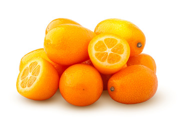 kumquat isolated on white background, clipping path, full depth of field