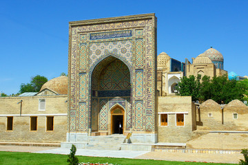 Shah-i-Zinda  necropolis in Samarkand, Uzbekistan.  - obrazy, fototapety, plakaty
