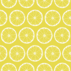 Seamless Pattern with Lemon Slices