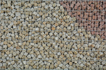 modern brick wall  gabion fense