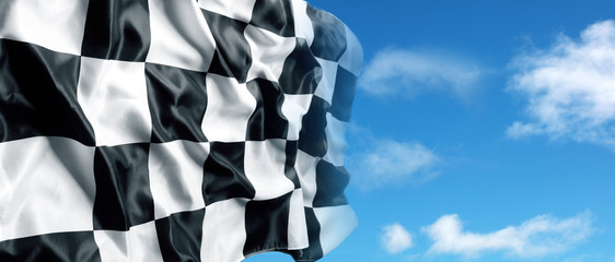 Checkered flag and sky