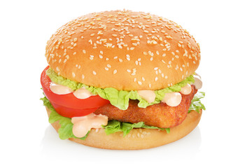 Fishburger isolated on white