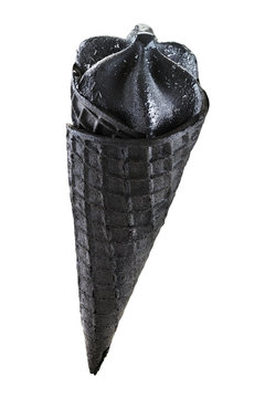 Naklejki Black charcoal ice cream