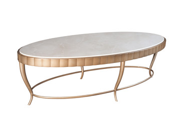 Stylish oval table isolated on white. Clipping path.