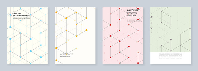 Minimal templates for flyer, leaflet, brochure, report, presentation. Modern line art pattern with connecting lines. Abstract geometric graphic background. Technology, digital network concept.