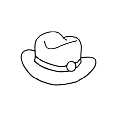 Hat cartoon illustration isolated on white background for children color book