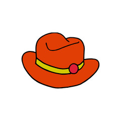Hat cartoon illustration isolated on white background for children color book