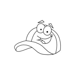 Hat cartoon illustration isolated on white background for children color book