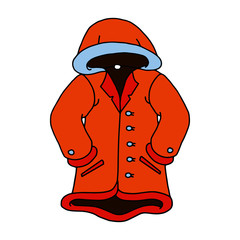 Coat cartoon illustration isolated on white background for children color book