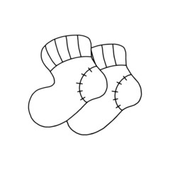 Socks cartoon illustration isolated on white background for children color book