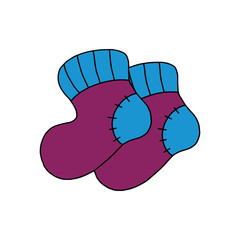 Socks cartoon illustration isolated on white background for children color book