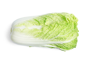 Fresh ripe cabbage on white background