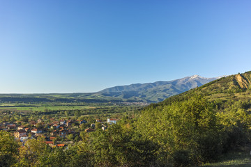 Fototapeta premium Spring Landscape near rock formation Stob pyramids, Rila Mountain, Kyustendil region, Bulgaria