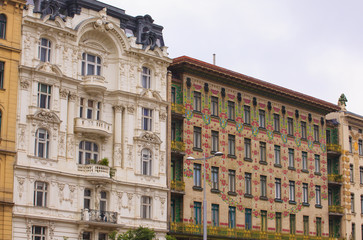 Fototapeta na wymiar View of the Majolica House, Vienna