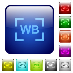 Camera white balance setting color square buttons