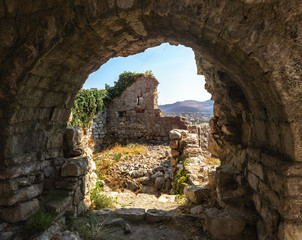 Remains of aqueduct in Stari Bar village near Bar city in Montenegro.