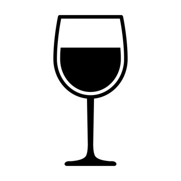 Wine glass with wine for tasting flat vector icon for apps and websites