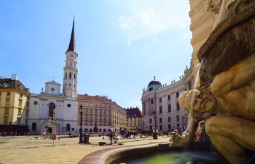 Gordijnen View of Michaelerplatz, Vienna © bepsphoto