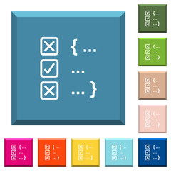 Source code checking white icons on edged square buttons