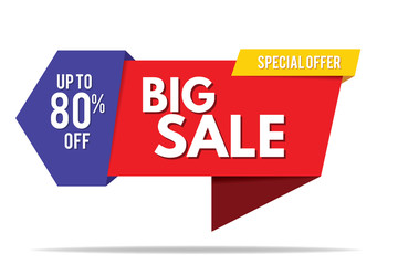Sale Banner. Big Sale Banner Template Design. Sale and Discount. Vector Illustration.
