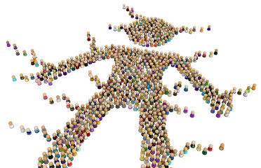Cartoon Crowd Figure, Dissolve