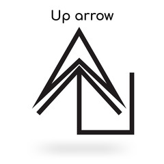 Up arrow icon vector sign and symbol isolated on white background, Up arrow logo concept