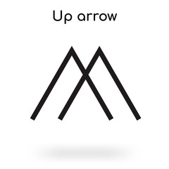 Up arrow icon vector sign and symbol isolated on white background, Up arrow logo concept