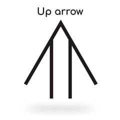 Up arrow icon vector sign and symbol isolated on white background, Up arrow logo concept
