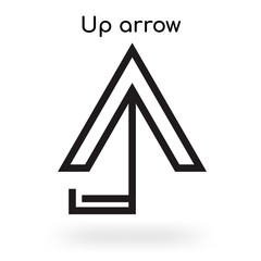 Up arrow icon vector sign and symbol isolated on white background, Up arrow logo concept