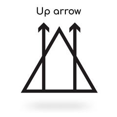 Up arrow icon vector sign and symbol isolated on white background, Up arrow logo concept