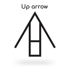 Up arrow icon vector sign and symbol isolated on white background, Up arrow logo concept