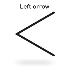 Left arrow icon vector sign and symbol isolated on white background, Left arrow logo concept