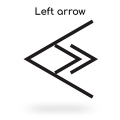 Left arrow icon vector sign and symbol isolated on white background, Left arrow logo concept