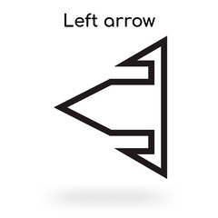 Left arrow icon vector sign and symbol isolated on white background, Left arrow logo concept