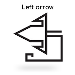 Left arrow icon vector sign and symbol isolated on white background, Left arrow logo concept