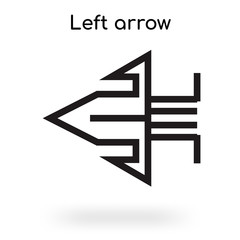 Left arrow icon vector sign and symbol isolated on white background, Left arrow logo concept