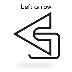 Left arrow icon vector sign and symbol isolated on white background, Left arrow logo concept