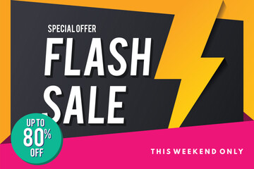 Sale Banner. Flash Sale Banner Template Design. Flash sale. Vector illustration.