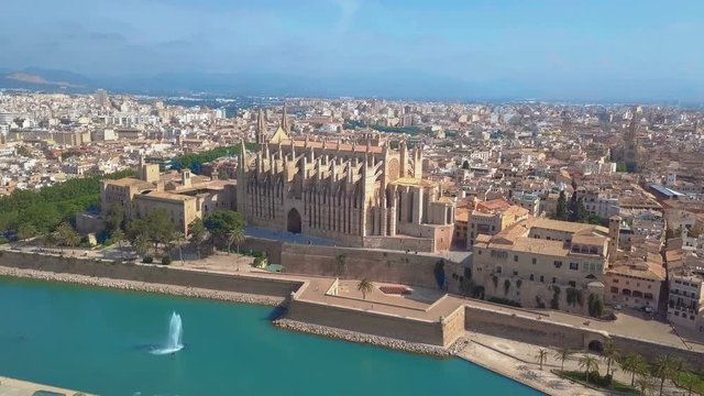 Catedral de Santa Maria Palma de Mallorca. Aerial view