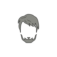 Beard and hairstyle icon. Simple element illustration. Beard and hairstyle symbol design from Barbershop collection set. Can be used for web and mobile