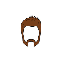 Beard and hairstyle icon. Simple element illustration. Beard and hairstyle symbol design from Barbershop collection set. Can be used for web and mobile