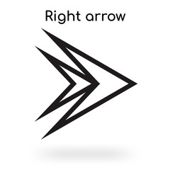 Right arrow icon vector sign and symbol isolated on white background, Right arrow logo concept