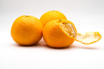 Three Oranges white background